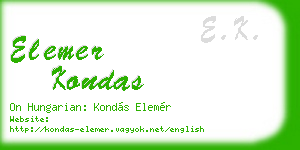 elemer kondas business card
